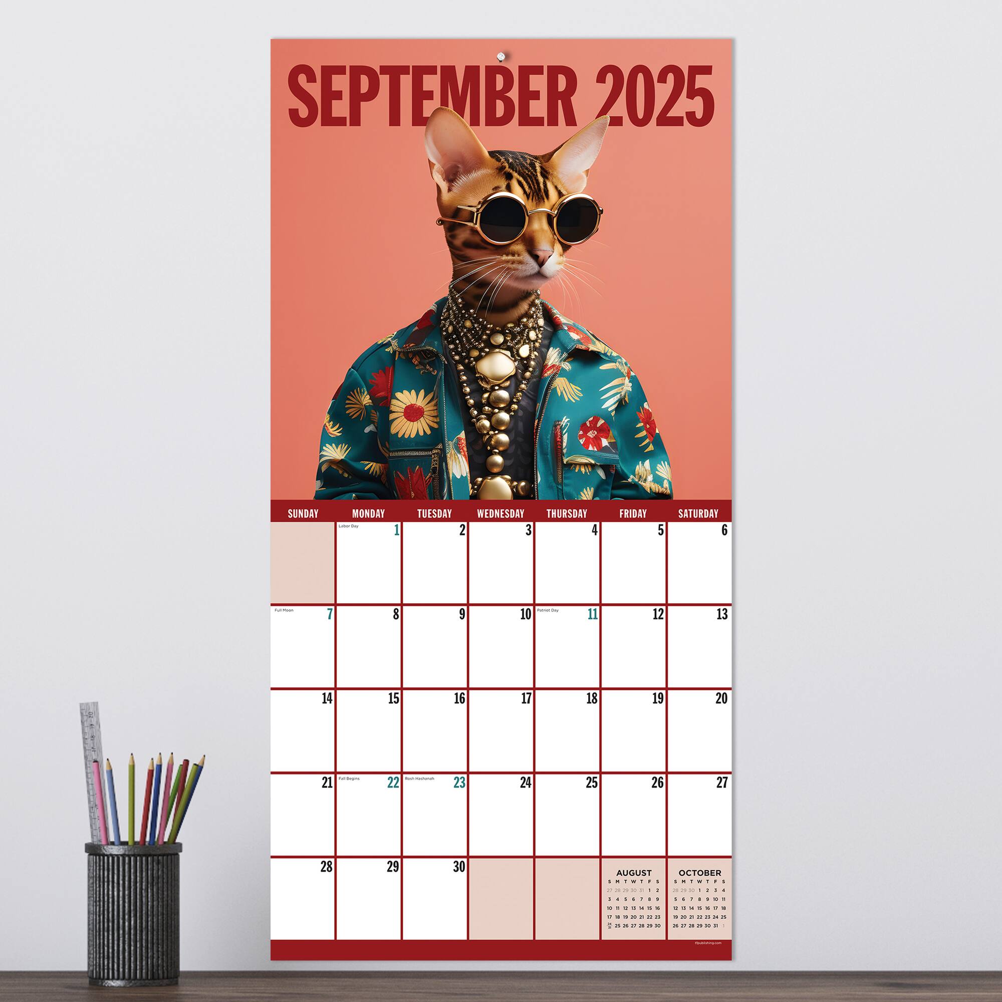 TF Publishing 2025 Pawsmopolitan Wall Calendar